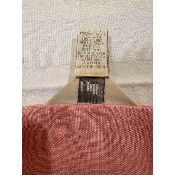 J Jill Women Pink Tie Back Long Sleeve Linen Tunic Top Sz XL MOP Buttons Collar - Picture 10 of 10